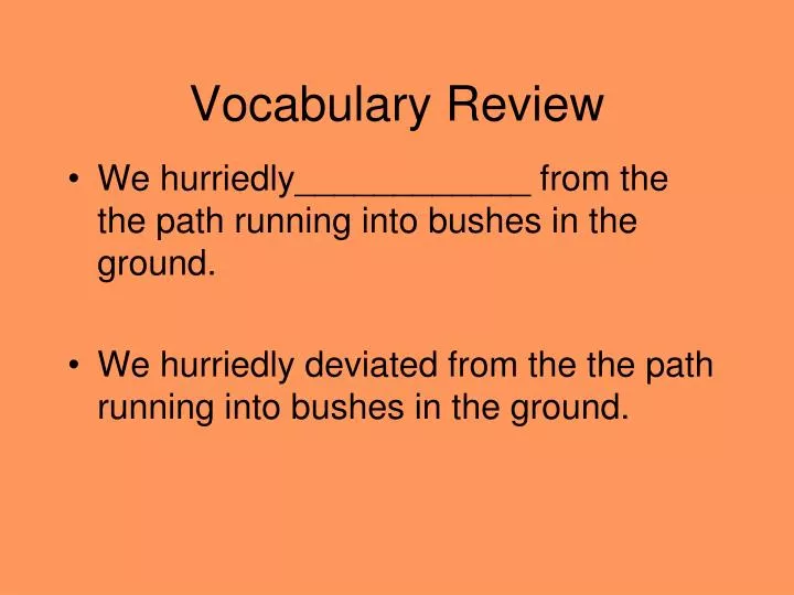 vocabulary review