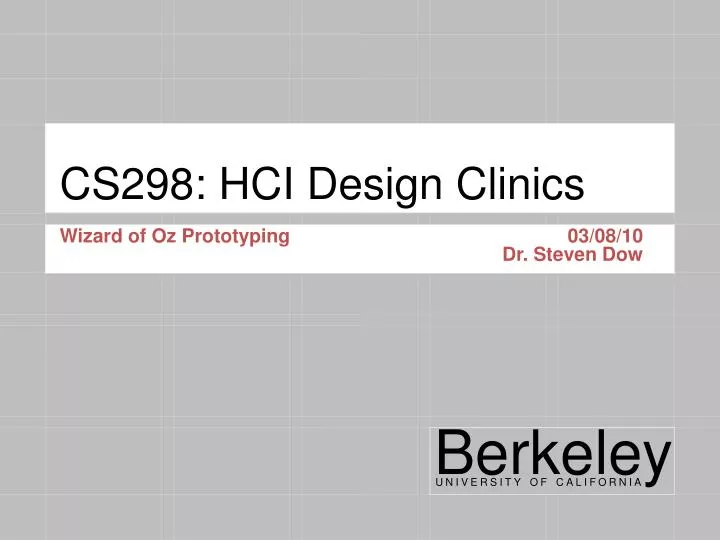 cs298 hci design clinics