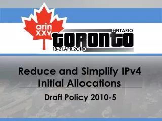 Reduce and Simplify IPv4 Initial Allocations