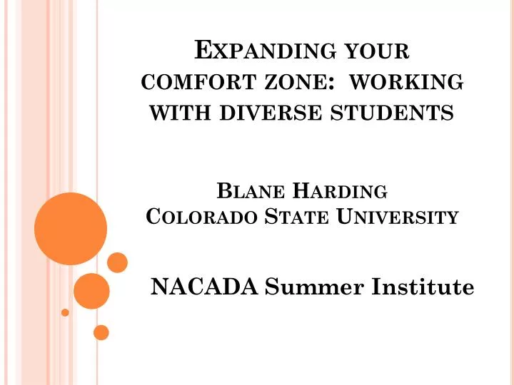 expanding your comfort zone working with diverse students blane harding colorado state university