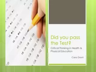 Did you pass the Test?