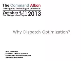Why Dispatch Optimization?
