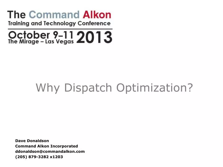 why dispatch optimization