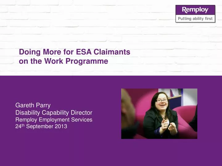 doing more for esa claimants on the work programme