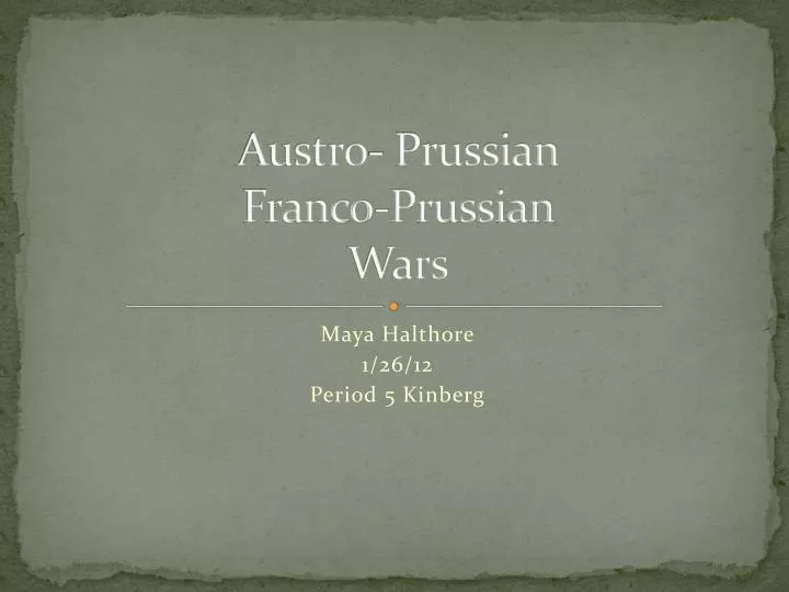 austro prussian franco prussian wars