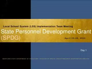 State Personnel Development Grant