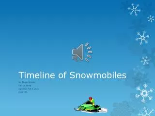 Timeline of Snowmobiles