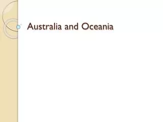 Australia and Oceania