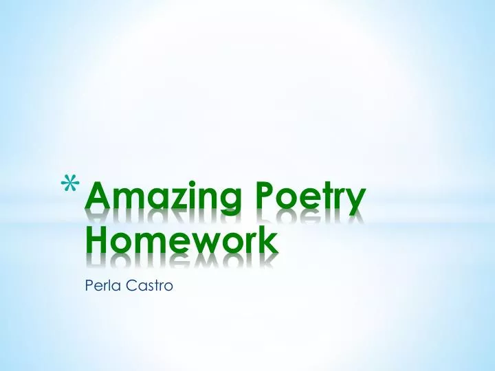 amazing poetry homework