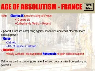 AGE OF ABSOLUTISM - FRANCE
