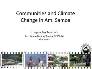 Communities and Climate Change in Am. Samoa