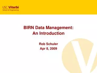 BIRN Data Management: An Introduction