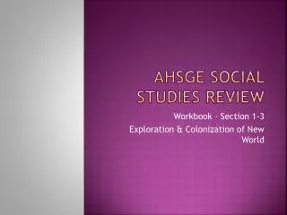 AHSGE Social Studies Review