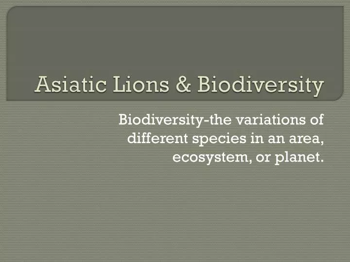 asiatic lions biodiversity