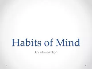 Habits of Mind