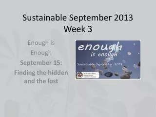 Sustainable September 2013 Week 3