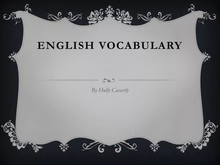 english vocabulary