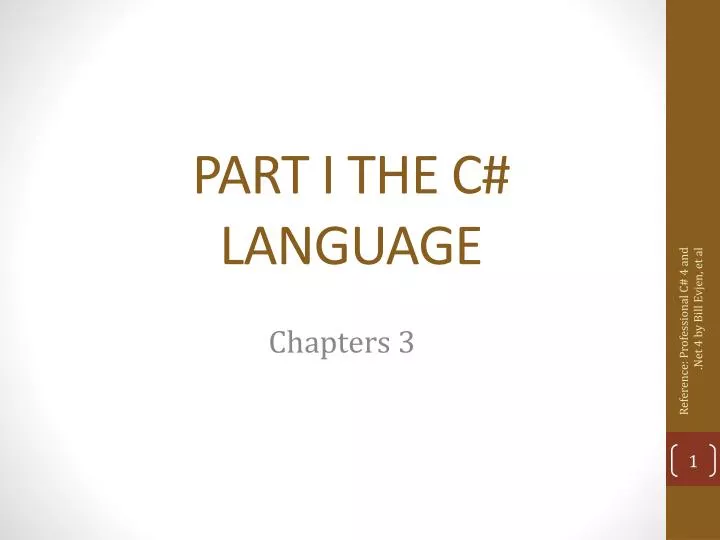 part i the c language