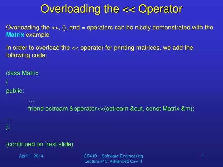 overloading the operator