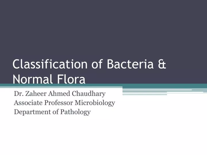 classification of bacteria normal flora