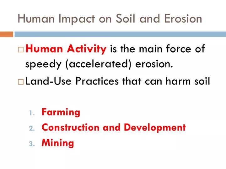 human impact on soil and erosion