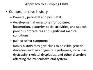 Approach to a Limping Child