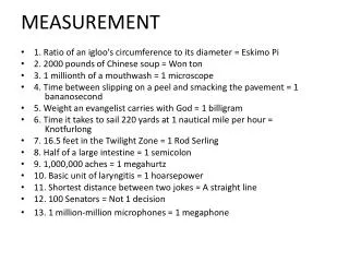 MEASUREMENT