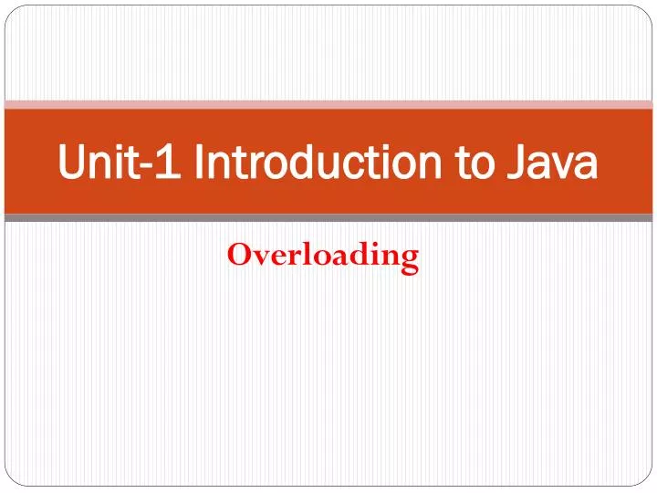 unit 1 introduction to java