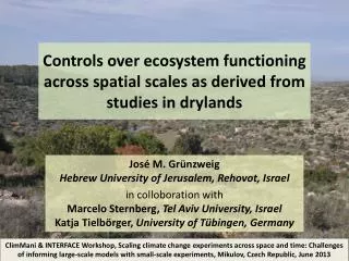 Controls over ecosystem functioning across spatial scales as derived from studies in drylands
