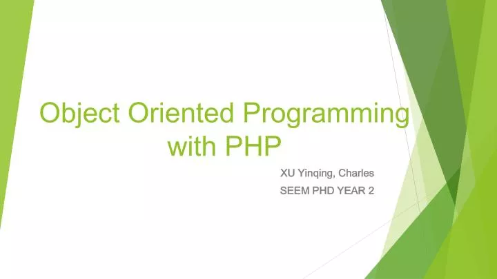 object oriented programming with php
