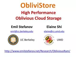 ObliviStore High Performance Oblivious Cloud Storage