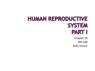 Human Reproductive System Part I