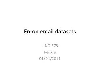 Enron email datasets