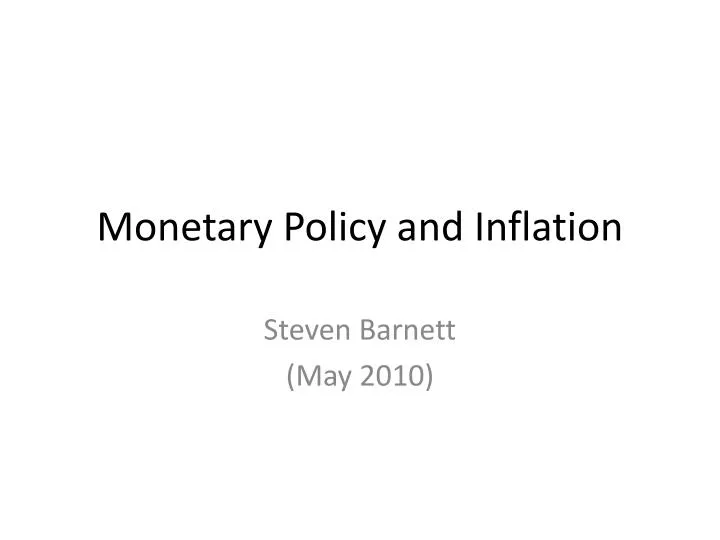 monetary policy and inflation