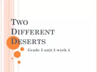 Two Different Deserts