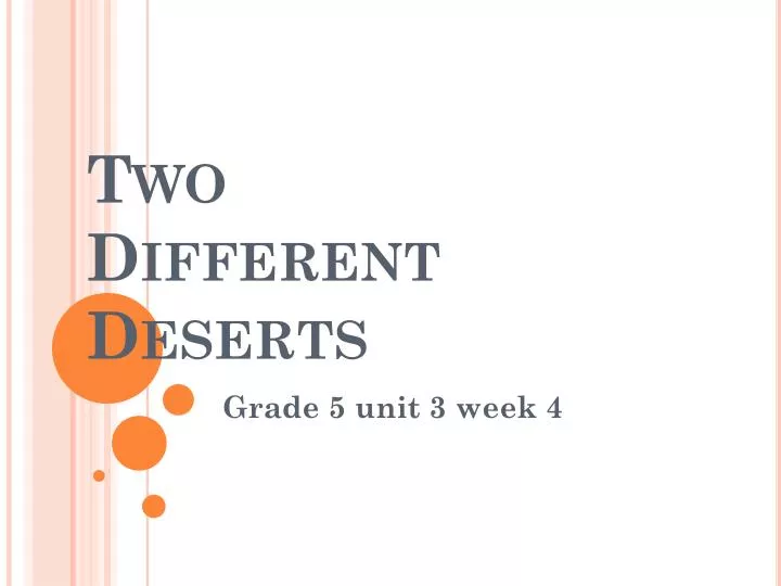 two different deserts