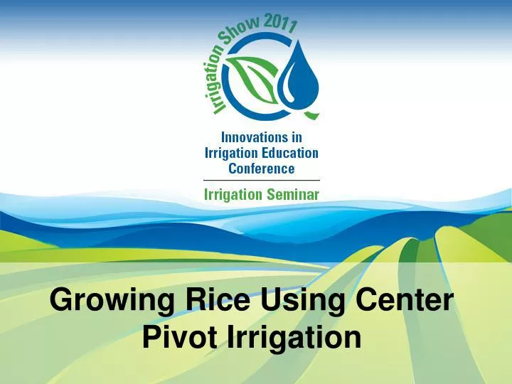 growing rice using center pivot irrigation