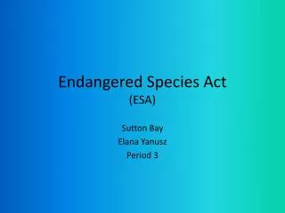 endangered species act esa