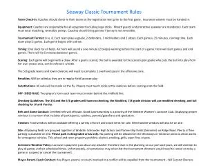 Seaway Classic Tournament Rules