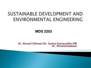 SUSTAINABLE DEVELOPMENT AND ENVIRONMENTAL ENGINEERING