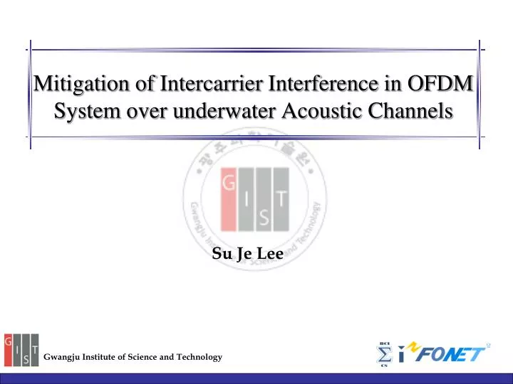 mitigation of intercarrier interference in ofdm system over underwater acoustic channels