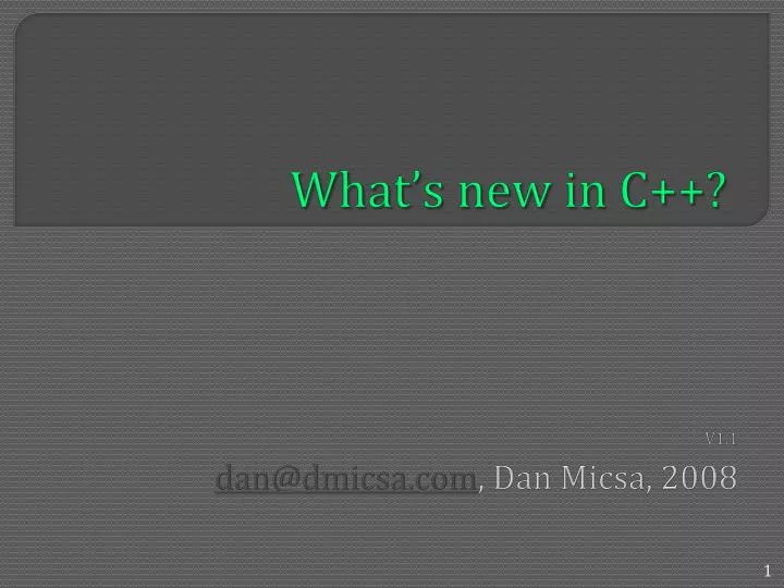 what s new in c