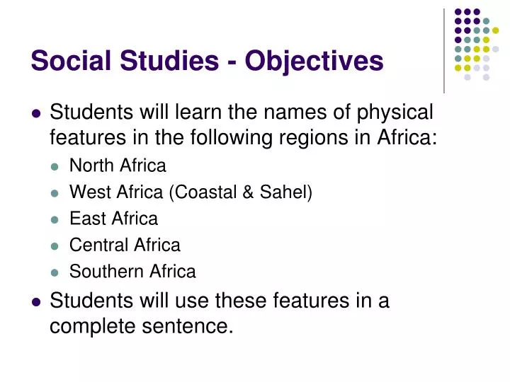 social studies objectives