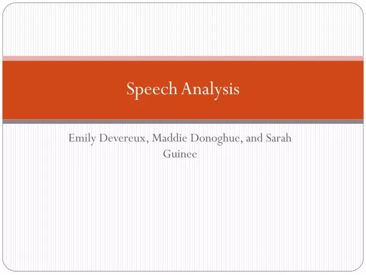 speech analysis