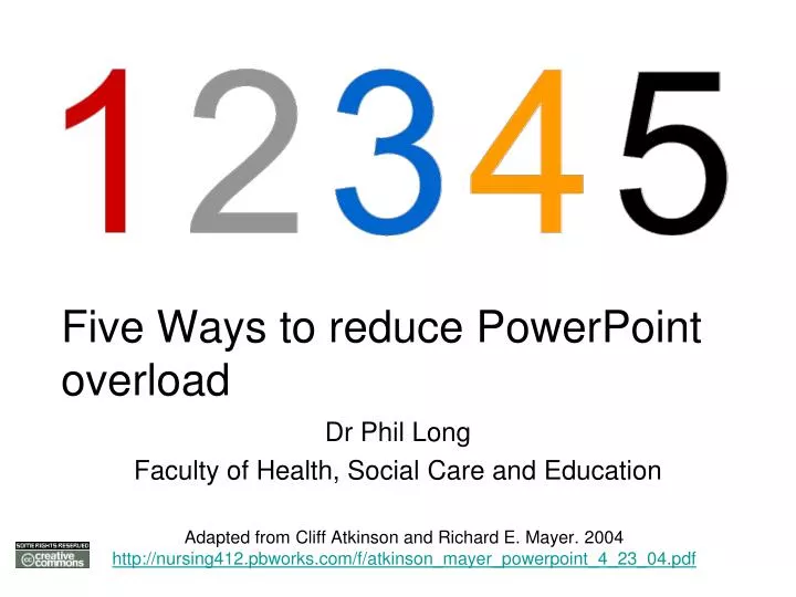 five ways to reduce powerpoint overload