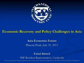 Economic Recovery and Policy Challenges in Asia