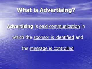 What is Advertising?