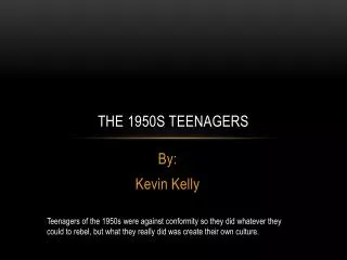 The 1950s Teenagers