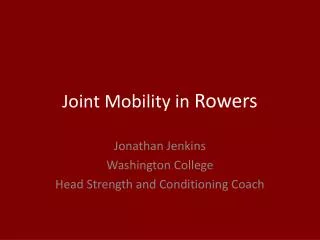 Joint Mobility in Rowers