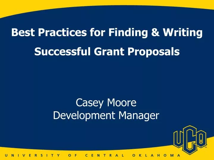 best practices for finding writing successful grant proposals